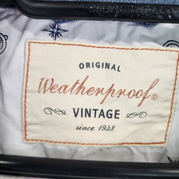 Mens Weatherproof Vintage Shirt White & Navy Short Sleeve Button Up Size XXL - Picture 6 of 12